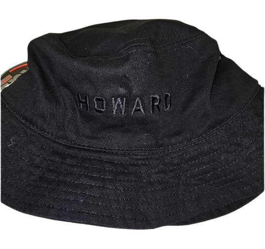 HU Bison Head Black on Black Bucket Cap