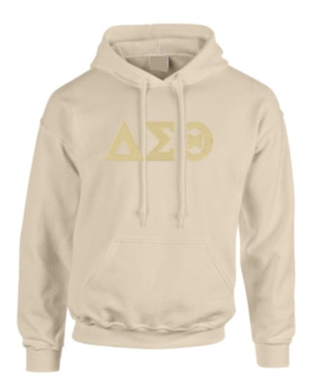 DST Greek Letter tone on tone hoodie sweatshirt