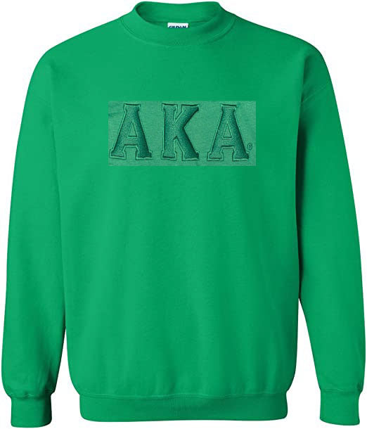 AKA Embroidered Greek Letter Tone on Tone Pullover Sweatshirt