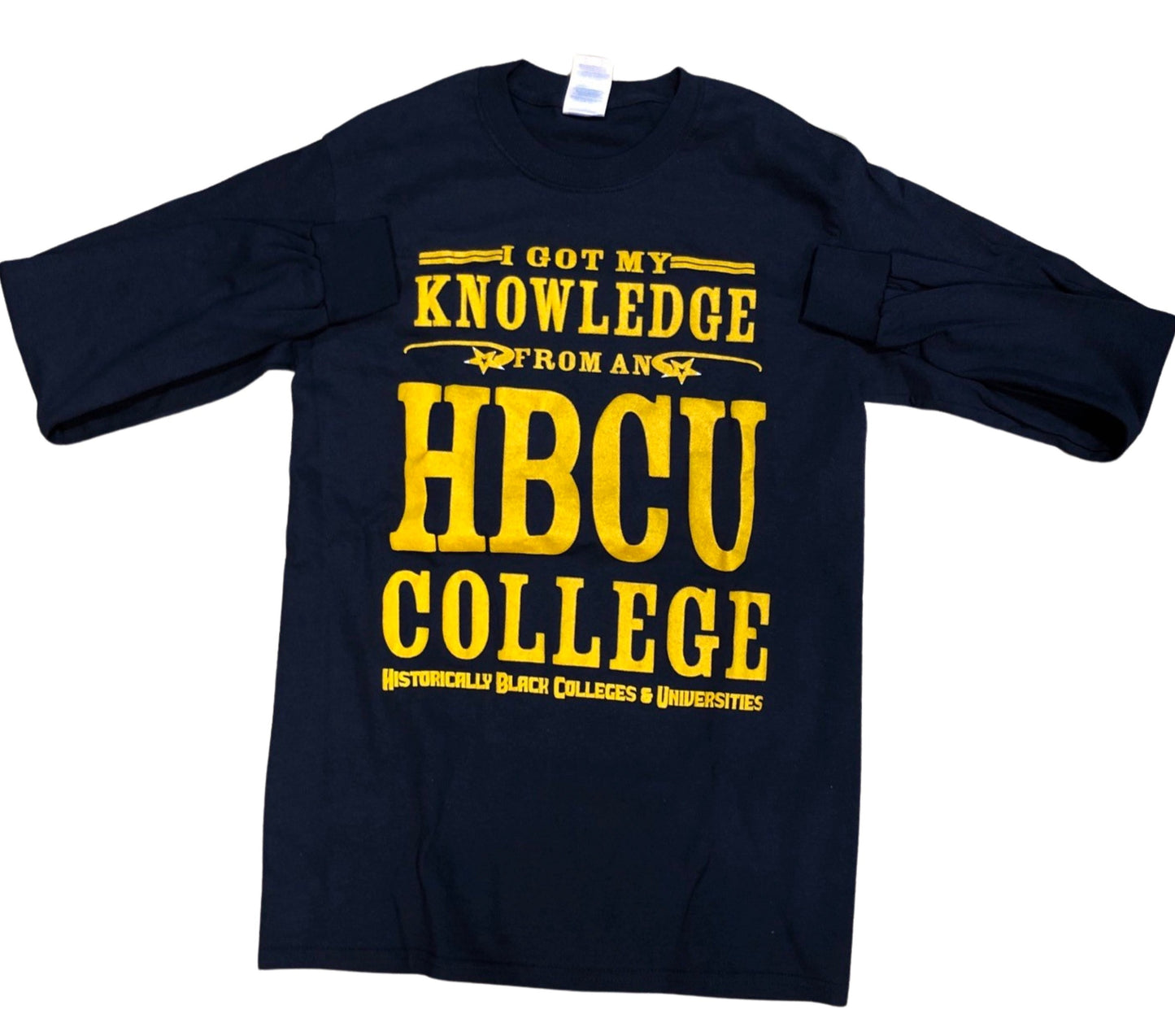 HBCU I Got My Knowledge From A HBCU College Black & Gold Tee