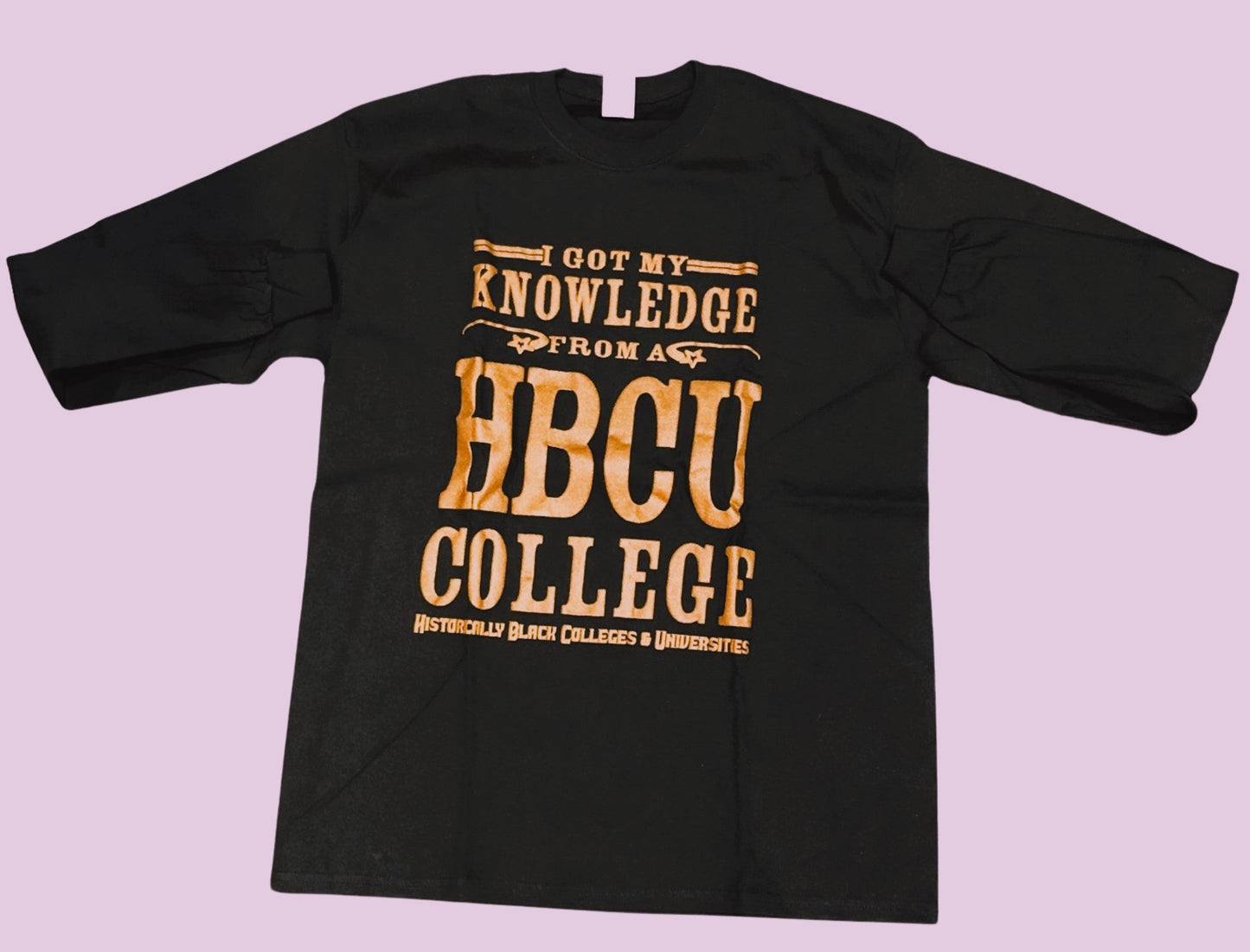 HBCU I Got My Knowledge From A HBCU College Navy & Gold Tee