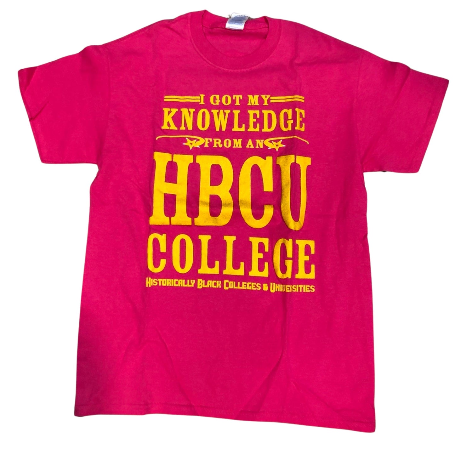 HBCU I Got My Knowledge From A HBCU College Pink & Gold Tee