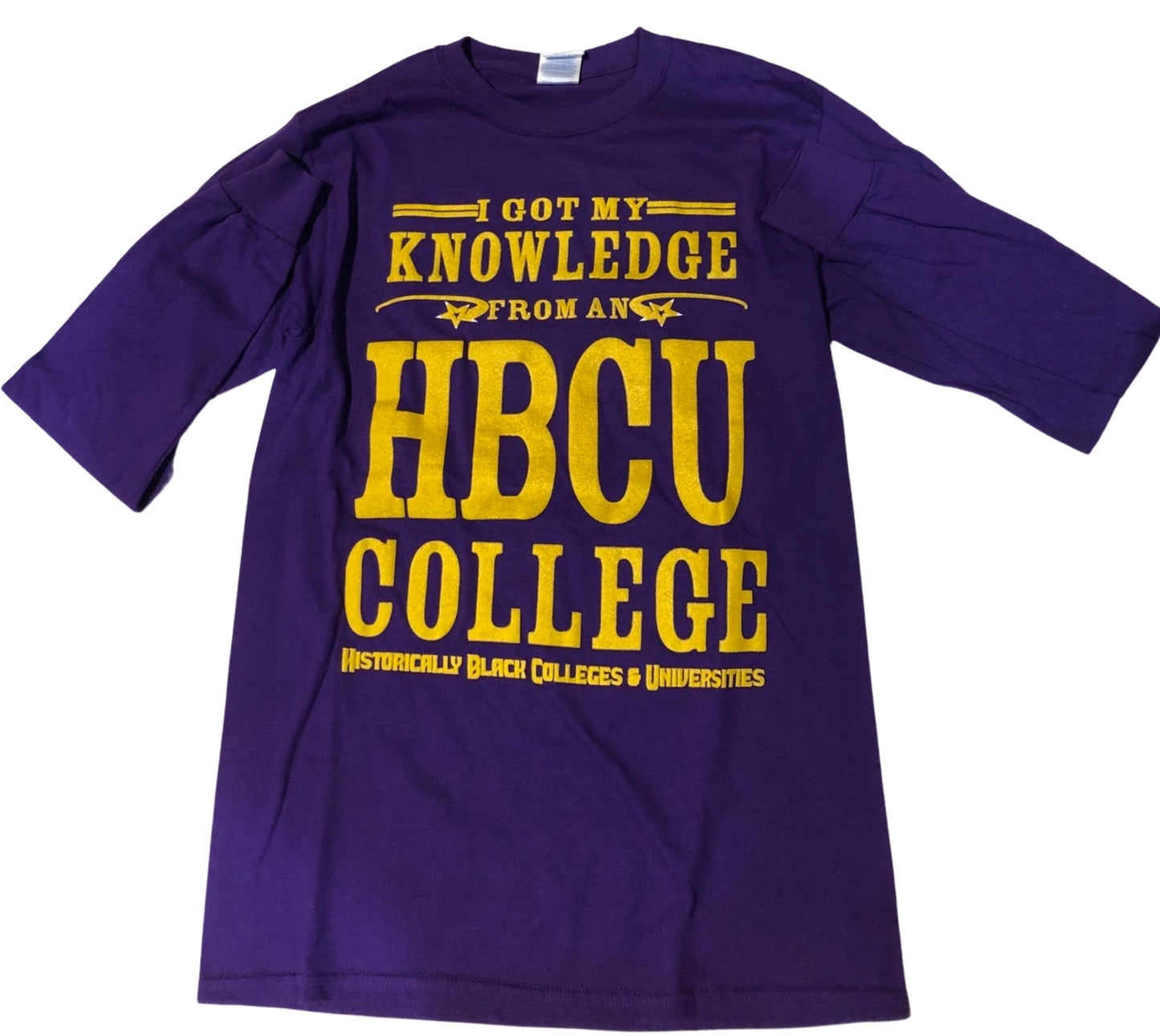 HBCU I Got My Knowledge From A HBCU College Purple & Gold Tee