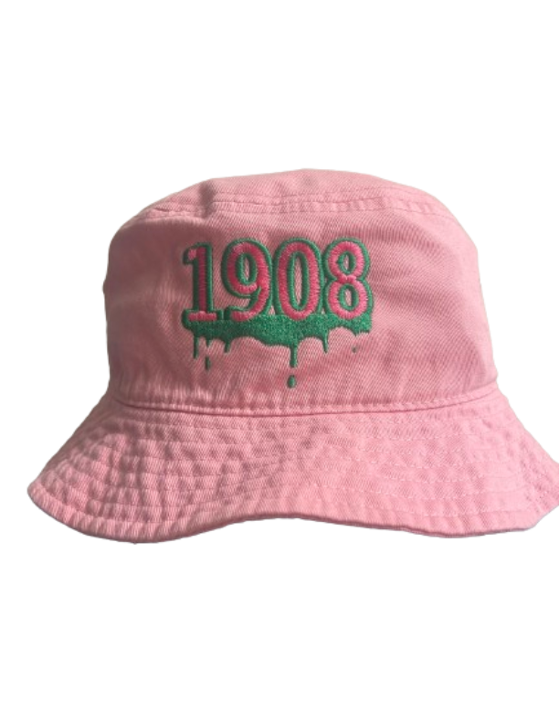 AKA Pink "Drippin" 1908 Embroidered Bucket Hat
