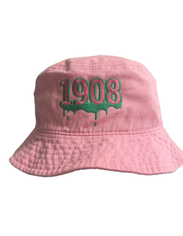 AKA Embroidered Bucket Hat Pink