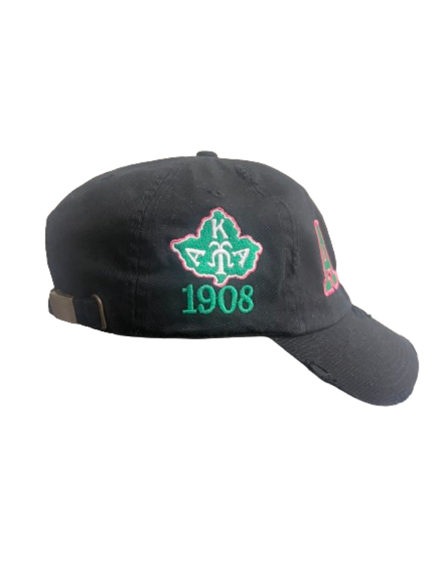 AKA Ivy Black Distressed cap