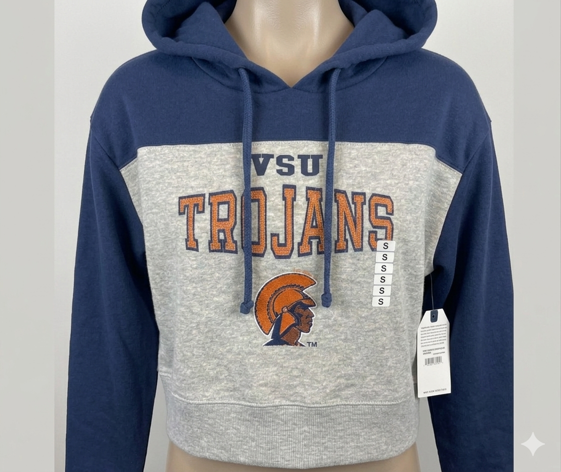 “Virginia State Trojans Cropped Hoodie – Athletic Edition”
