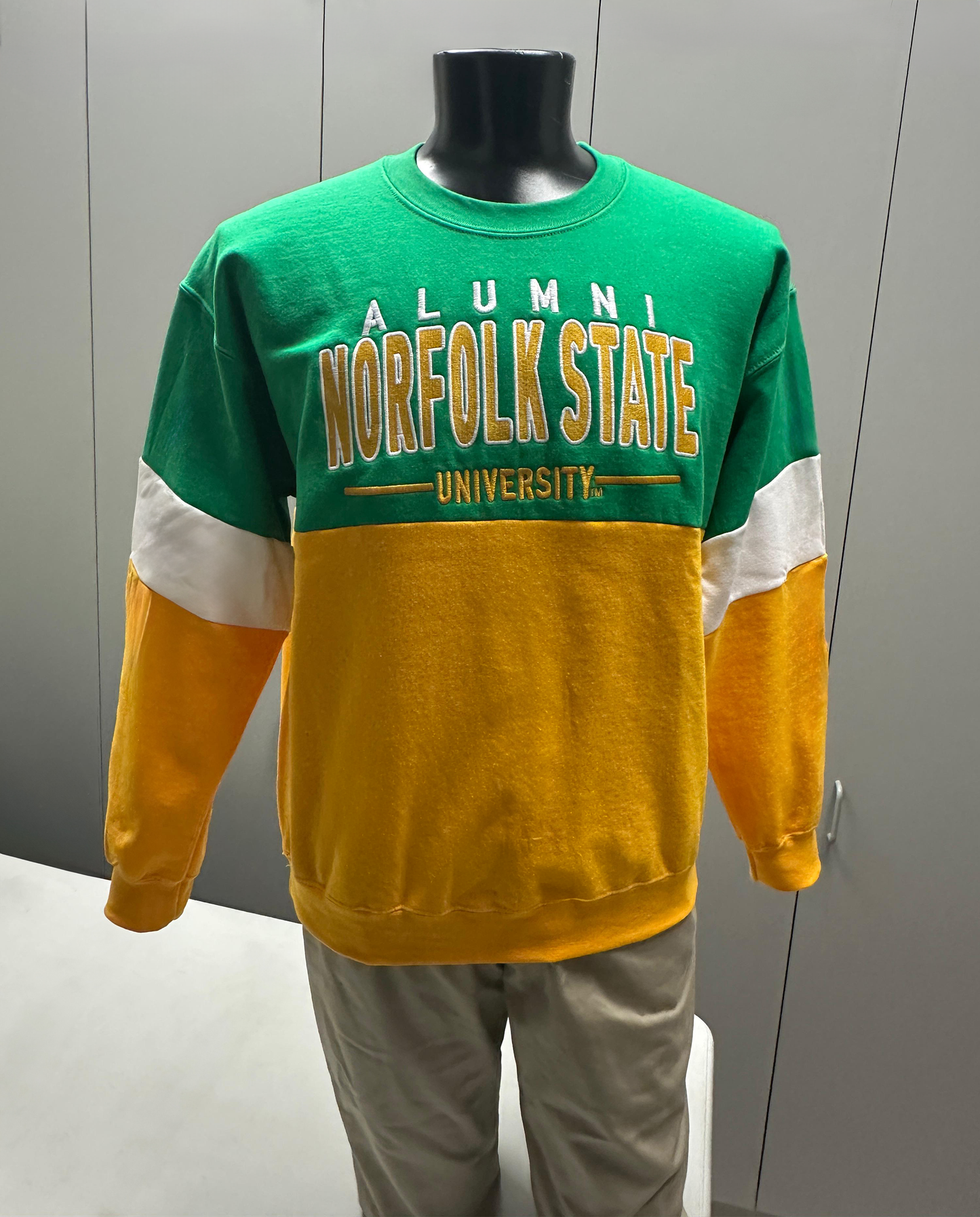 Norfolk State University Horizontal Color block Crewneck