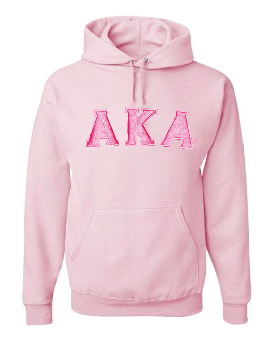 AKA Tone on Tone Greek Letter Embroidered Hoodie