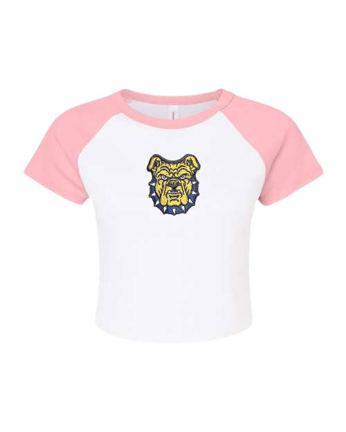 NC A&T Raglan Fitted Aggie Dog Face Crop Top Tee