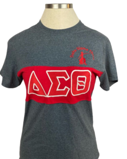 Delta Sigma Theta Red/Grey Color Block Tee