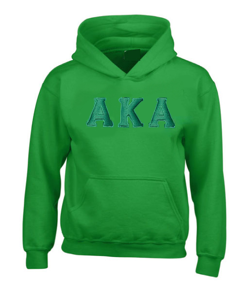 AKA Tone on Tone Greek Letter Embroidered Hoodie