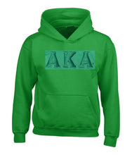 Load image into Gallery viewer, AKA Tone on Tone Greek Letter Embroidered Hoodie

