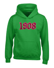Load image into Gallery viewer, AKA Embroidered Chenille Hot Pink 1908 Hoodie
