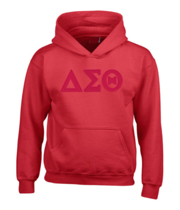 DST Greek Letter tone on tone hoodie sweatshirt