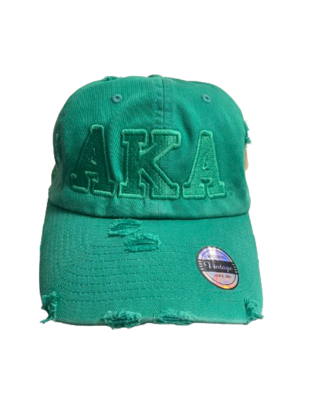 AKA Green on Green Distressed Adjustable Cap