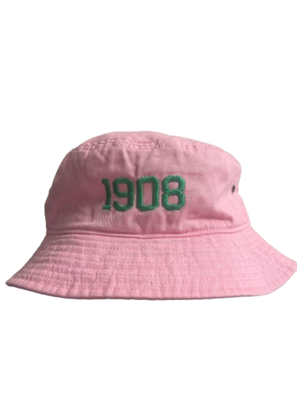 AKA Pink Bucket hat with 1908 Embroidered on the back
