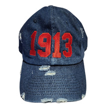 Load image into Gallery viewer, Delta Sigma Theta 1913 Distressed Denim Cap Style 02
