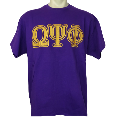 Omega Psi Phi Embroidered Standard Tee Purple