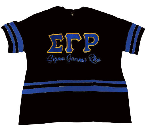 ΣΓΡ Varsity Jersey Embroidered G2 V-Neck Tee (*Plus sizes available*)