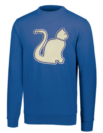 Zeta Phi Beta Chenille Zee White Cat Embroidered Pullover Sweatshirt Unisex Fit