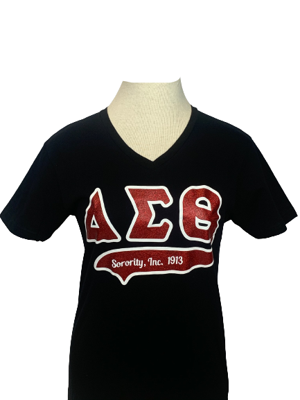 ΔΣΘ V-Neck Glitter Tee