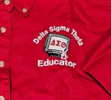 Load image into Gallery viewer, DST Educator Embroidered Twill Long Sleeve Shirt
