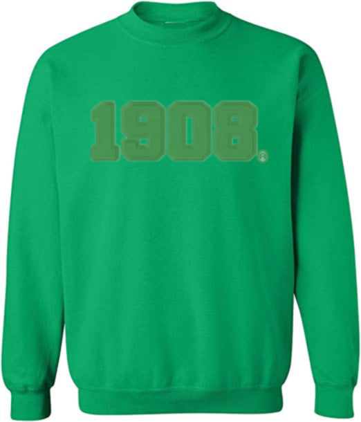 AKA 1908 Green on Green Embroidered Pullover | Sweatshirt