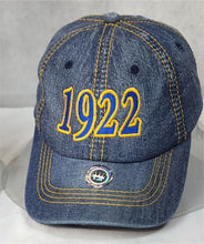 Load image into Gallery viewer, Pretty Poodles Sigma Gamma Rho Denim with Gold Stitch Cap
