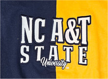 Load image into Gallery viewer, NC A&amp;T State University Colorblock Crewneck Sweatshirt (Blue &amp; Gold)
