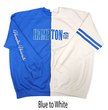 Load image into Gallery viewer, Hampton University Embroidered  Vertical Color Block | Crewneck Sweatshirt
