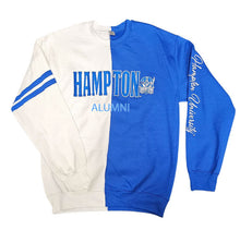 Load image into Gallery viewer, Hampton University Embroidered  Vertical Color Block | Crewneck Sweatshirt
