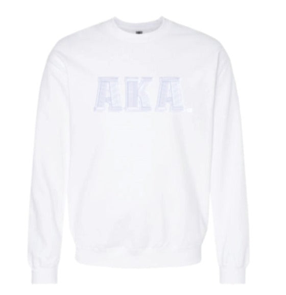 AKA Embroidered Greek Letter Tone on Tone Pullover | Sweatshirt