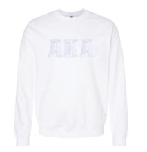 Load image into Gallery viewer, AKA Embroidered Greek Letter Tone on Tone Pullover | Sweatshirt
