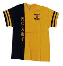 Load image into Gallery viewer, North Carolina A&amp;T Vertical Asymmetric Split Tee
