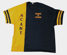 Load image into Gallery viewer, North Carolina A&amp;T Vertical Asymmetric Split Tee
