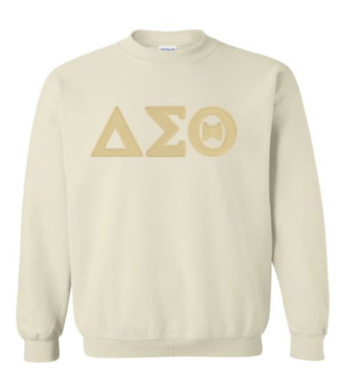 DST Greek Letters Only Tone on Tone Crew Neck Unisex Sweatshirt