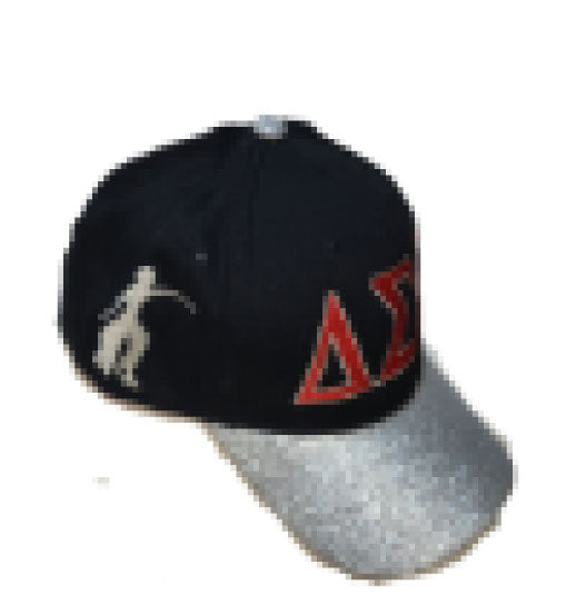 Delta Sigma Theta Embroidered Silver Glitter Cap