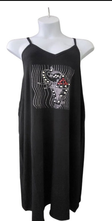 ΔΣΘ DST Spoiler Alert Adjustable Spaghetti strap maxi dress with pockets.