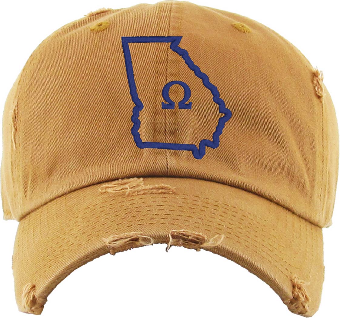 OPP YOUR STATE "Q" Cotton Distressed Cap