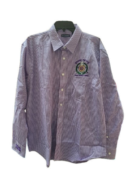 Omega Psi Phi Purple Gingham shirt