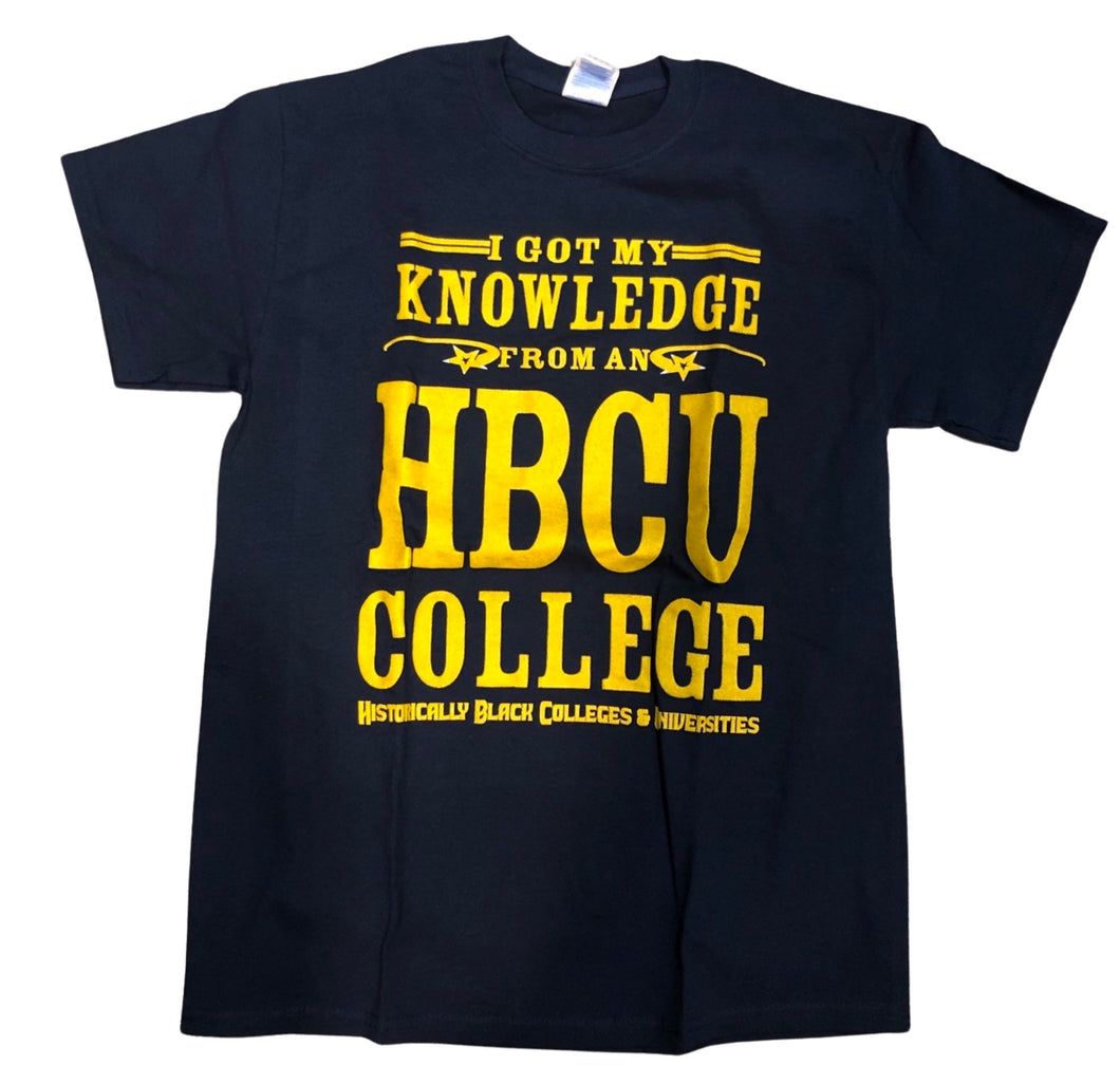 HBCU I Got My Knowledge From A HBCU College Black & Gold Tee