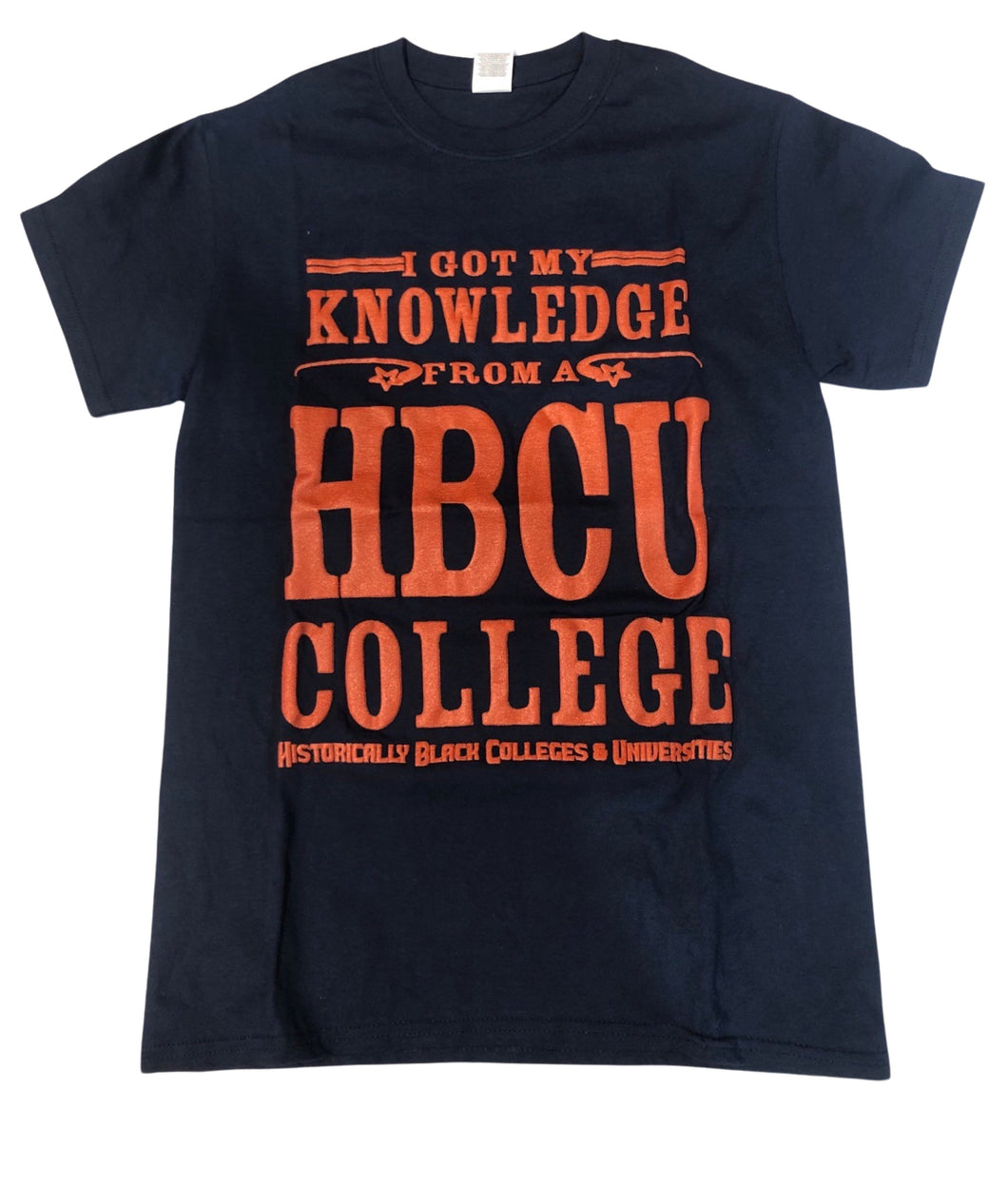 HBCU I Got My Knowledge From A HBCU College Navy Blue & Orange