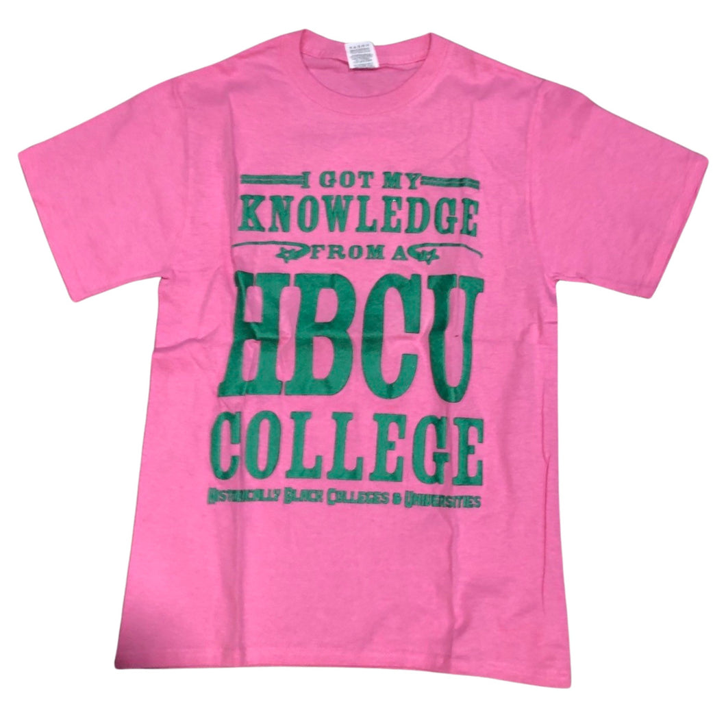 HBCU I Got My Knowledge From A HBCU College Pink & Green Tee