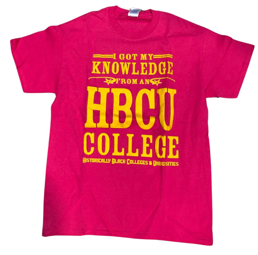 HBCU I Got My Knowledge From A HBCU College Pink & Gold Tee