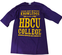 Load image into Gallery viewer, HBCU I Got My Knowledge From A HBCU College Purple &amp; Gold Tee
