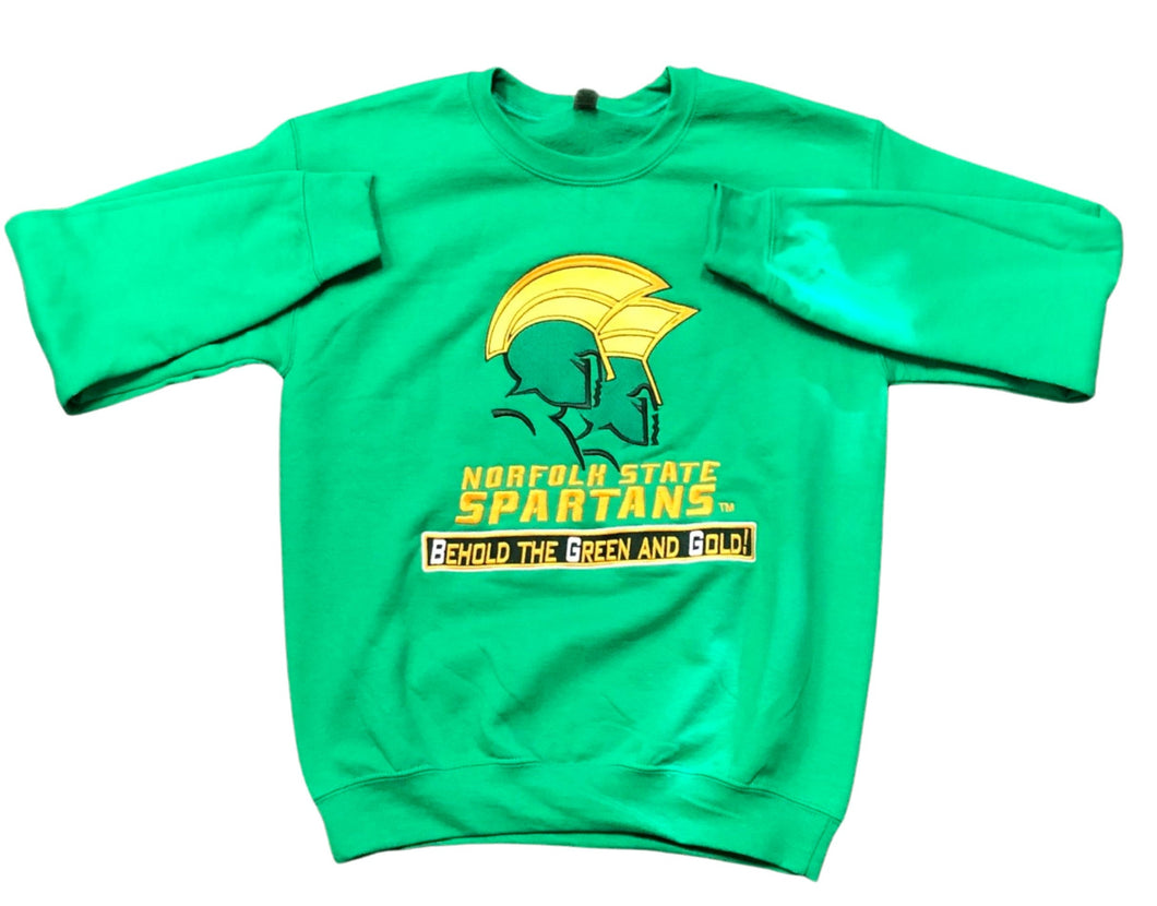 Norfolk State University Behold the Green and Gold Embroidered Crewneck Sweatshirt