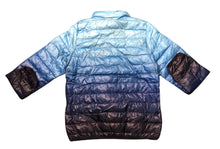 Load image into Gallery viewer, Hampton University Embroidered Shiny Fade to Navy Ladies Puffer Jacket
