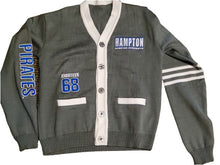 Load image into Gallery viewer, Hampton University Embroidered Varsity Sweater | Cardigan
