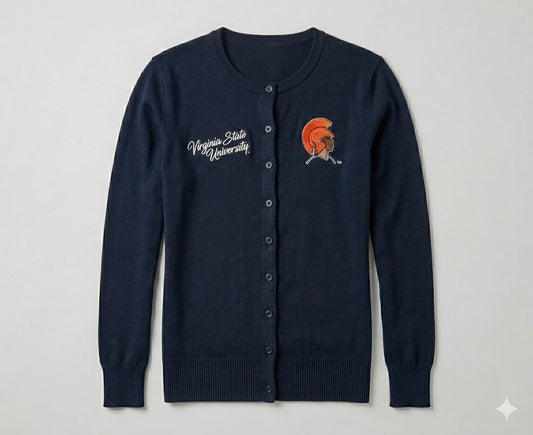 Virginia State University classic collegiate style cardigan